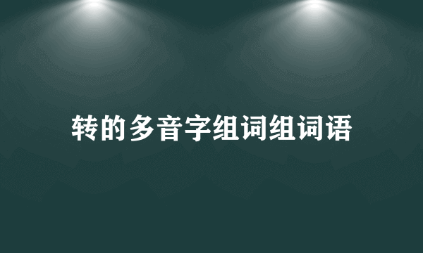 转的多音字组词组词语