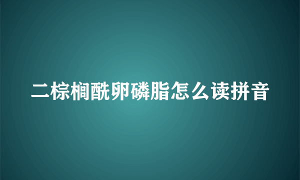 二棕榈酰卵磷脂怎么读拼音