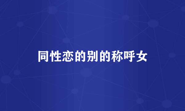 同性恋的别的称呼女