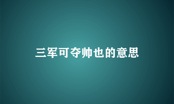 三军可夺帅也的意思