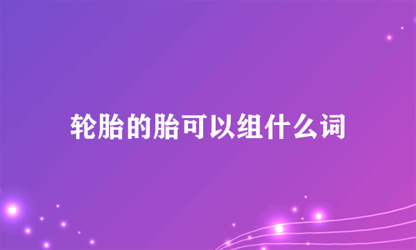 轮胎的胎可以组什么词