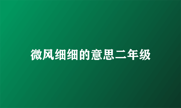 微风细细的意思二年级
