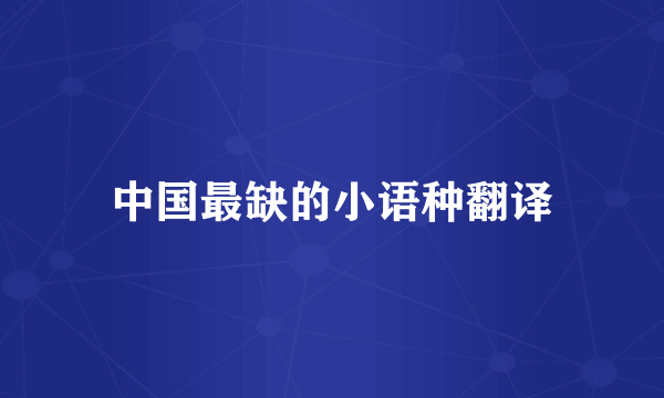 中国最缺的小语种翻译