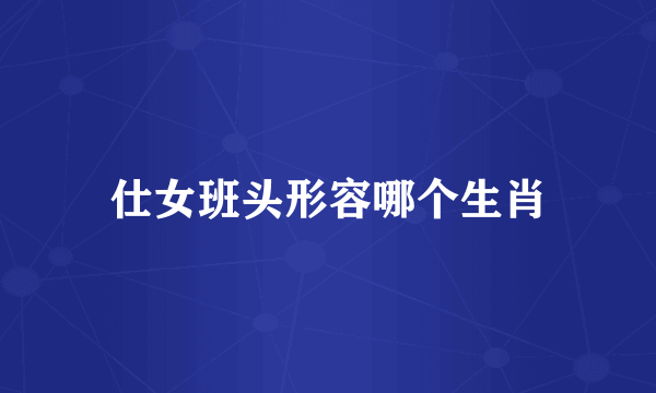 仕女班头形容哪个生肖