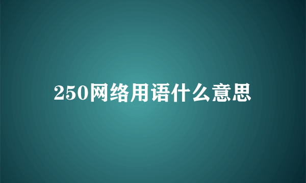 250网络用语什么意思