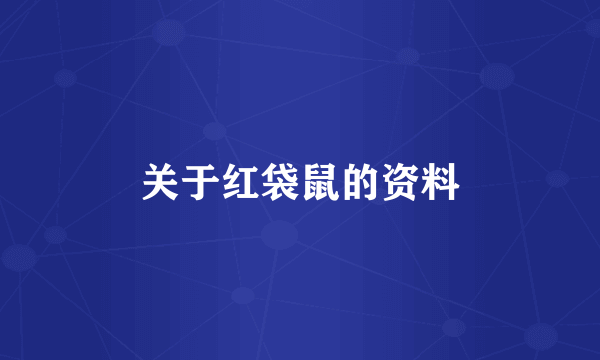 关于红袋鼠的资料