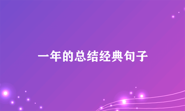 一年的总结经典句子