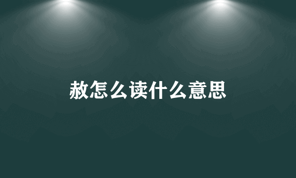 赦怎么读什么意思
