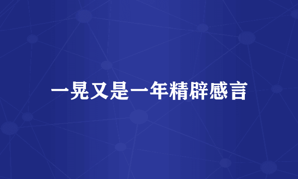 一晃又是一年精辟感言
