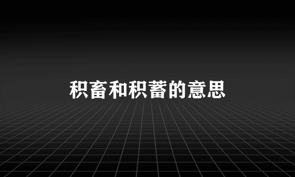 积畜和积蓄的意思