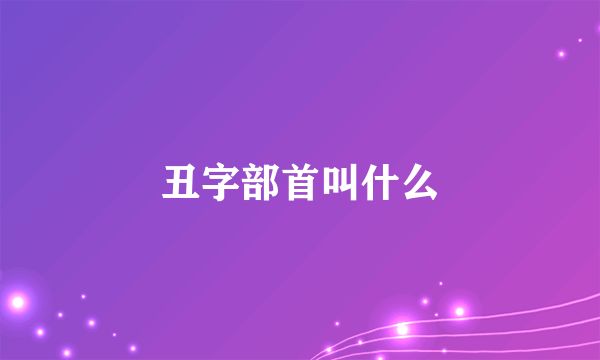 丑字部首叫什么