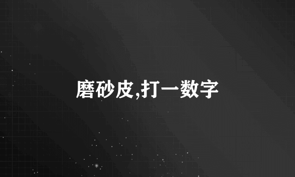磨砂皮,打一数字
