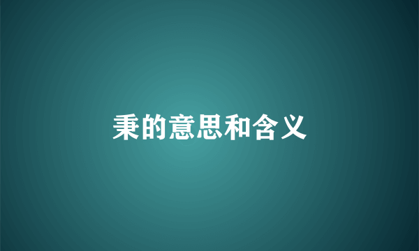 秉的意思和含义