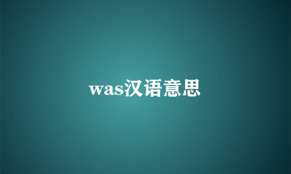 was汉语意思
