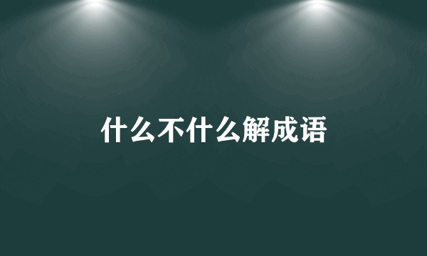 什么不什么解成语