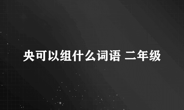 央可以组什么词语 二年级
