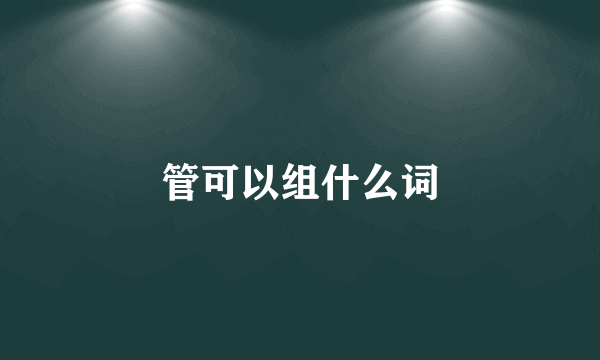 管可以组什么词