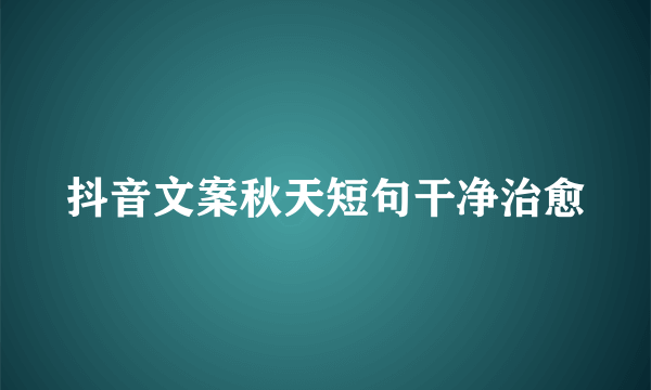 抖音文案秋天短句干净治愈