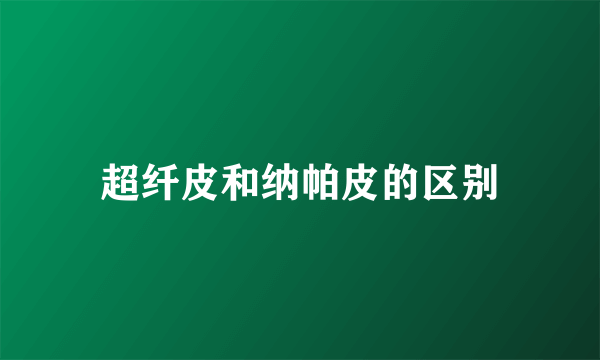 超纤皮和纳帕皮的区别
