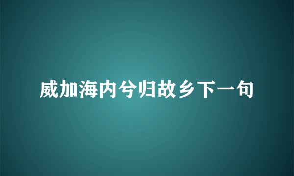 威加海内兮归故乡下一句