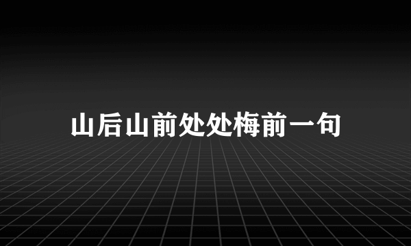 山后山前处处梅前一句