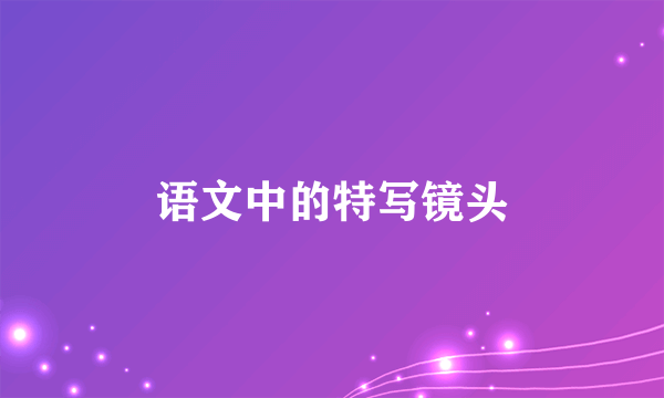 语文中的特写镜头