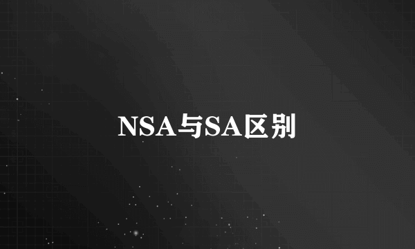 NSA与SA区别