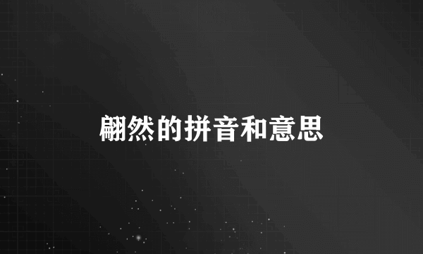 翩然的拼音和意思