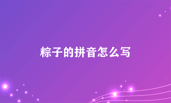 粽子的拼音怎么写