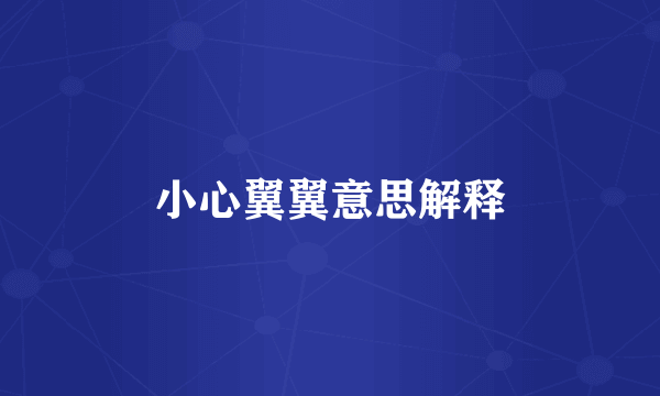 小心翼翼意思解释