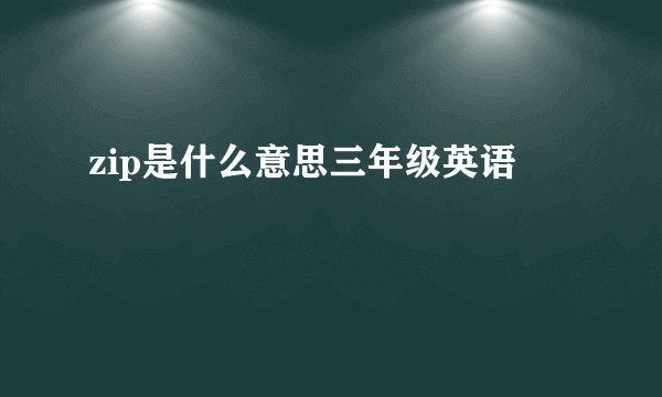 zip是什么意思三年级英语