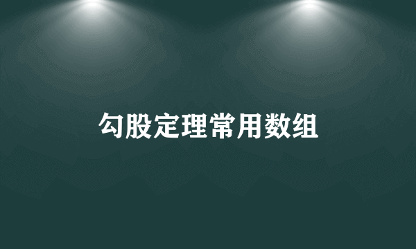 勾股定理常用数组