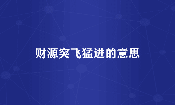 财源突飞猛进的意思