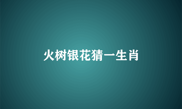 火树银花猜一生肖