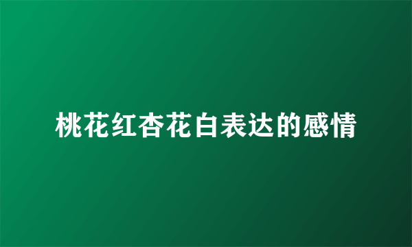 桃花红杏花白表达的感情