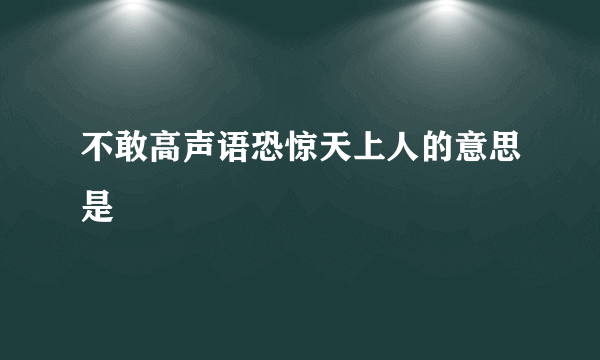 不敢高声语恐惊天上人的意思是