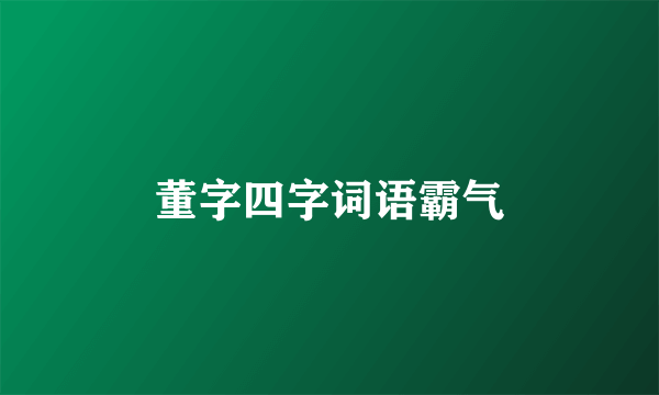董字四字词语霸气