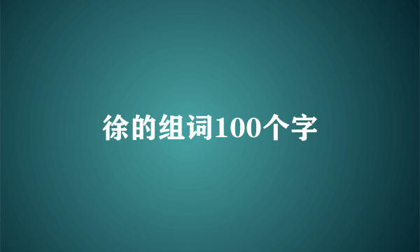 徐的组词100个字