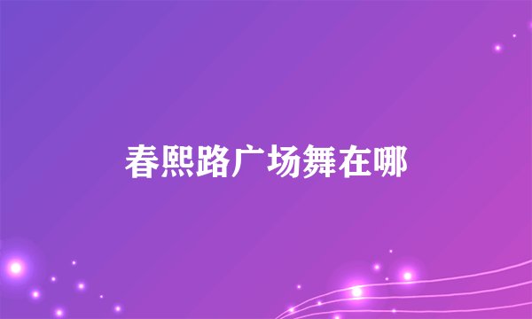 春熙路广场舞在哪