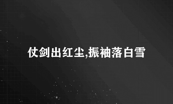 仗剑出红尘,振袖落白雪