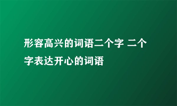形容高兴的词语二个字 二个字表达开心的词语