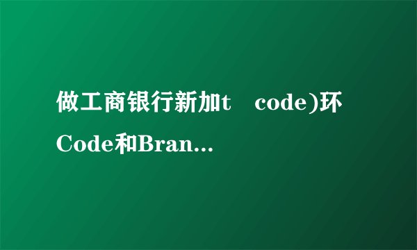 做工商银行新加t code)环 Code和Branch Code？