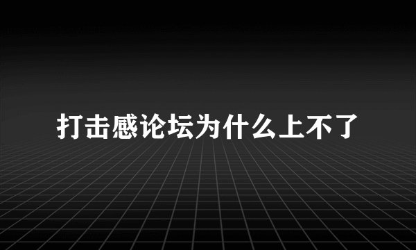 打击感论坛为什么上不了
