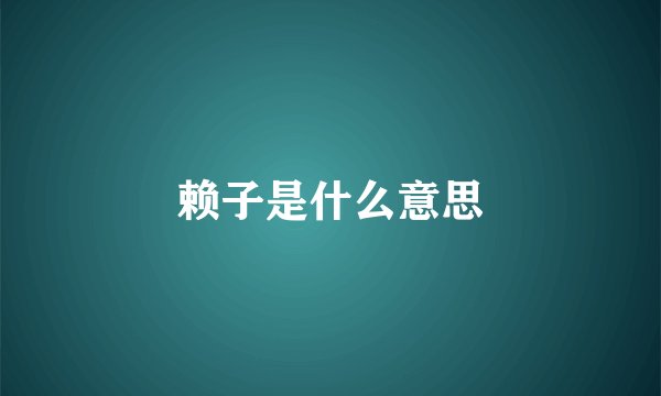 赖子是什么意思