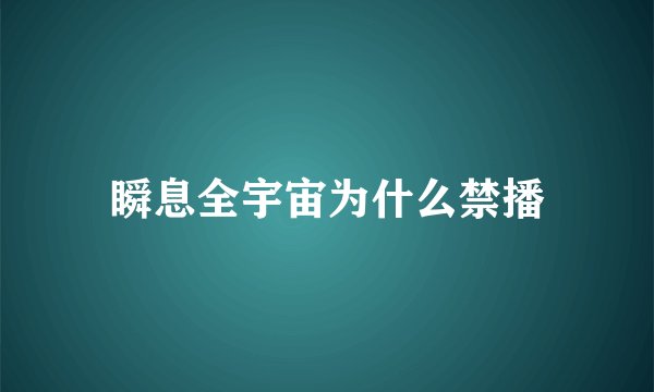 瞬息全宇宙为什么禁播