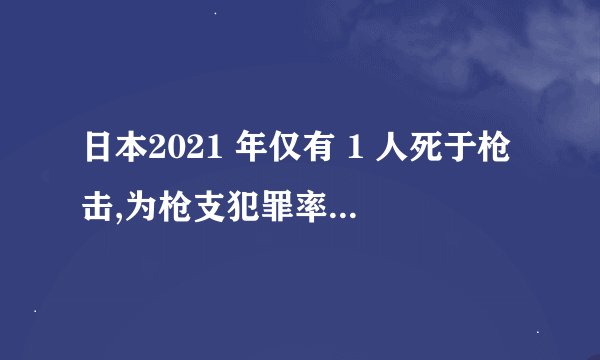日本2021 年仅有 1 人死于枪击,为枪支犯罪率最低的国家之