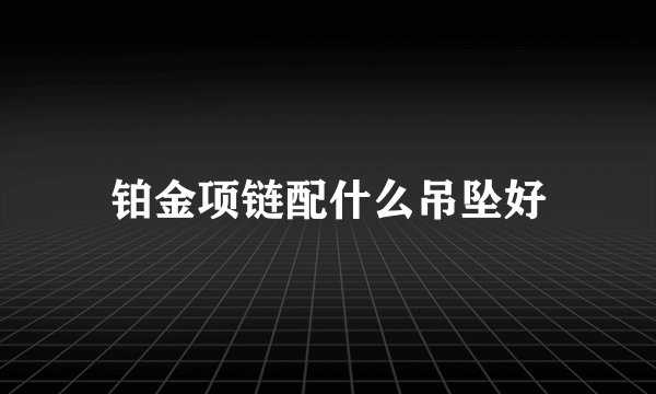 铂金项链配什么吊坠好