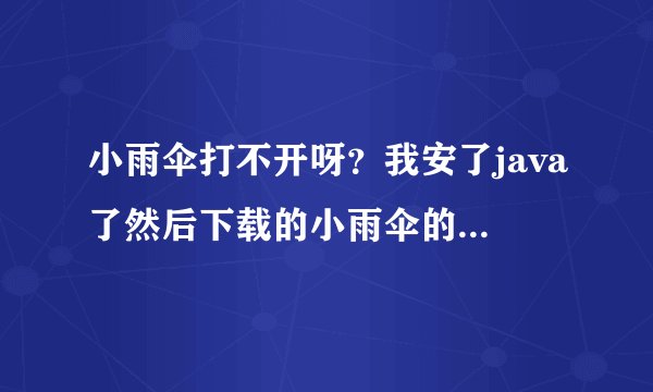 小雨伞打不开呀?我安了java了然后下载的小雨伞的程序打开就一个...