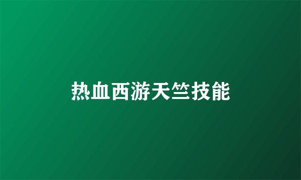 热血西游天竺技能