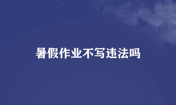 暑假作业不写违法吗